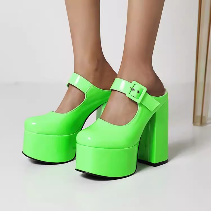 Platform Heeled Slippers