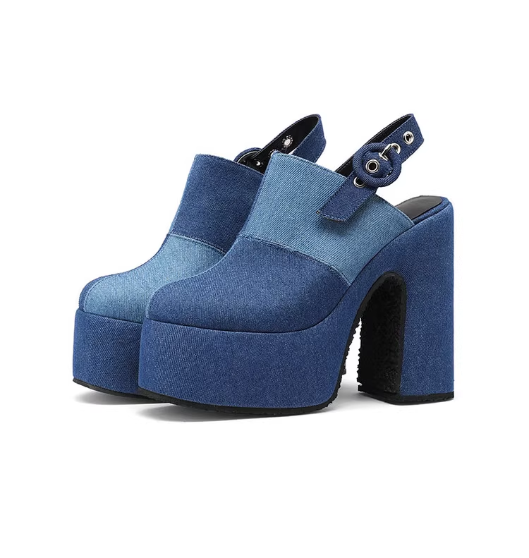 Platform Heeled Slippers