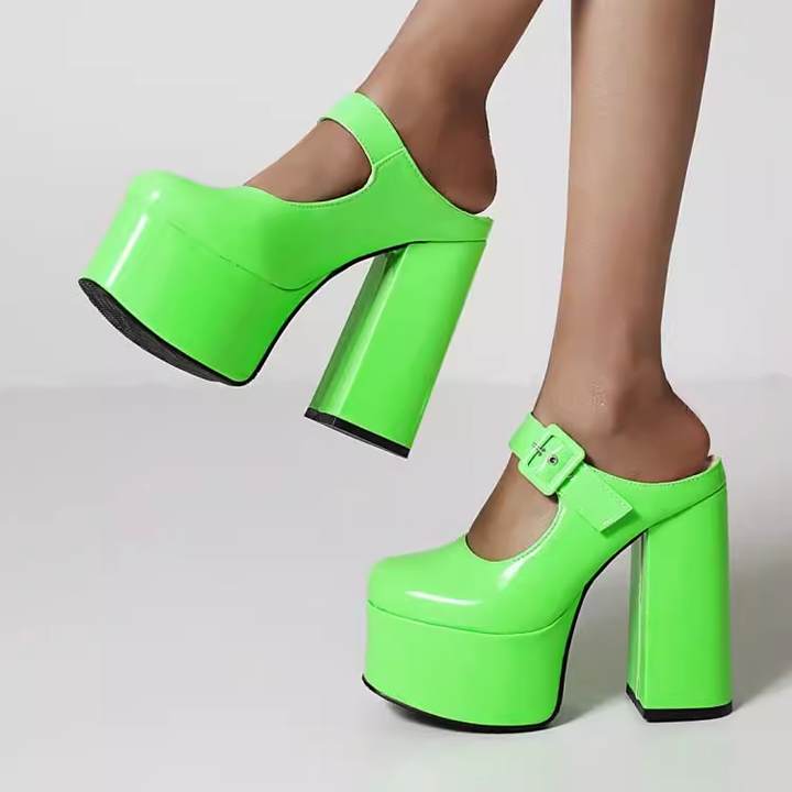 Platform Heeled Slippers