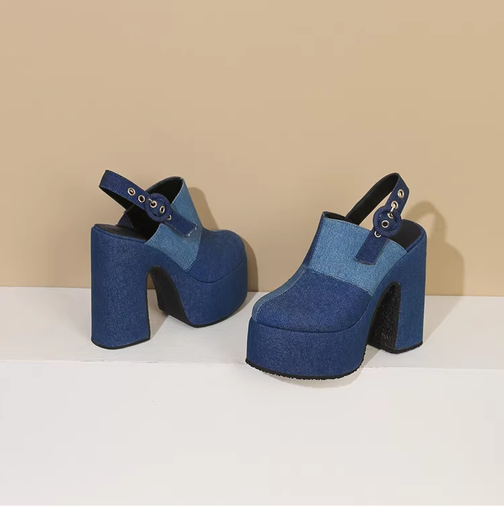 Platform Heeled Slippers