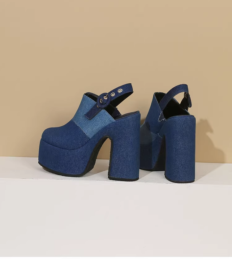 Platform Heeled Slippers