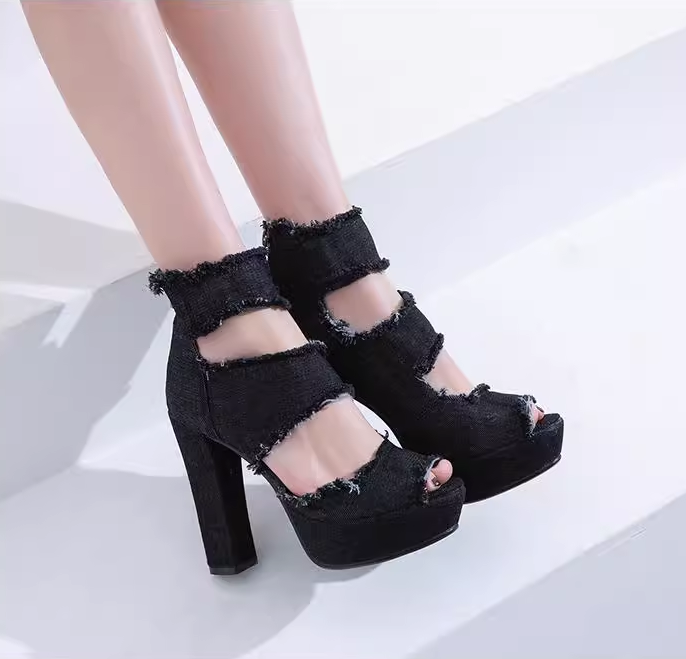Heeled Denim Shoes