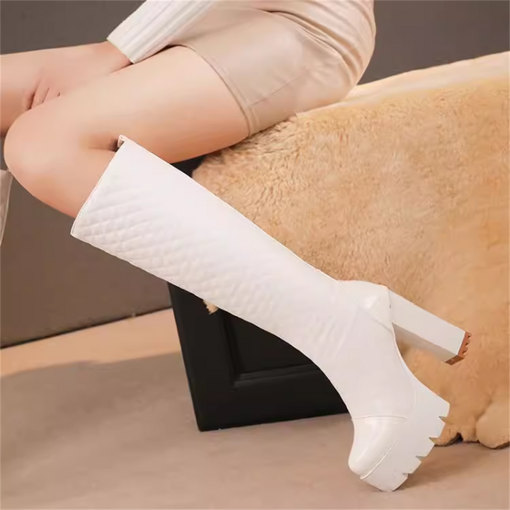 Yüksek Heeled Platform Tall Boots