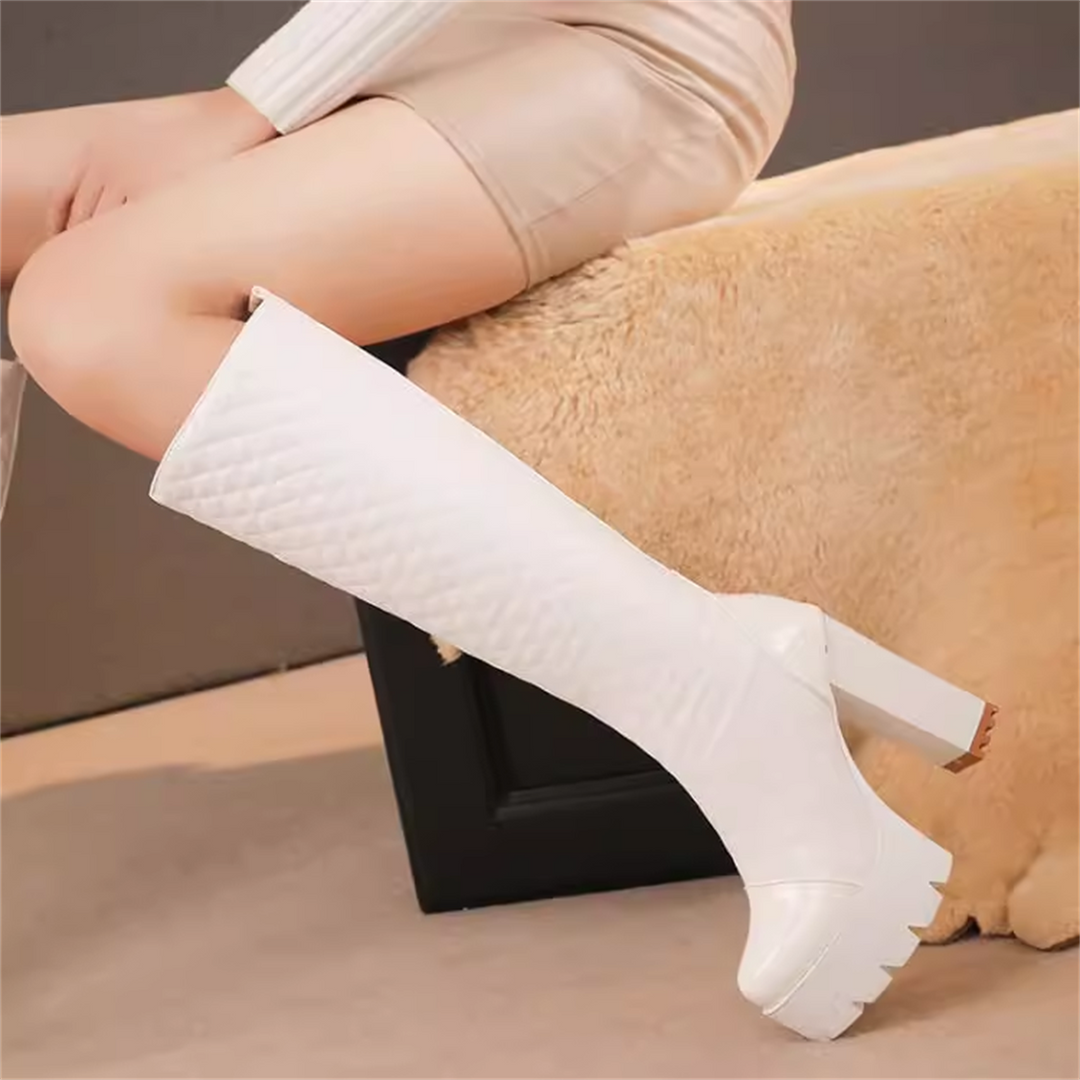 High Heeled Platform Tall Boots