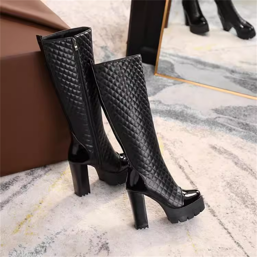 Yüksek Heeled Platform Tall Boots