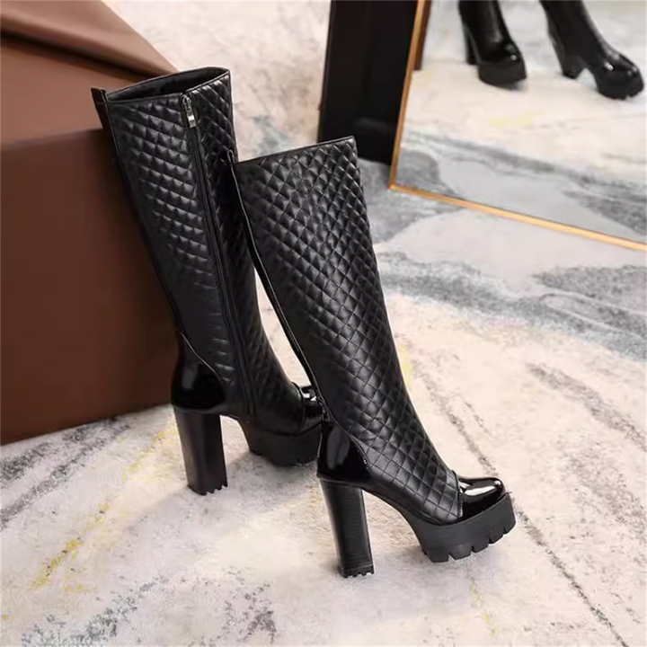 High Heeled Platform Tall Boots