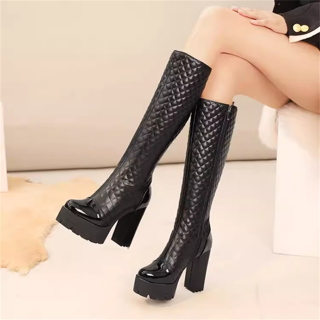 Yüksek Heeled Platform Tall Boots