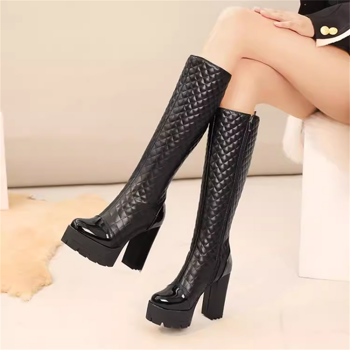 High Heeled Platform Tall Boots