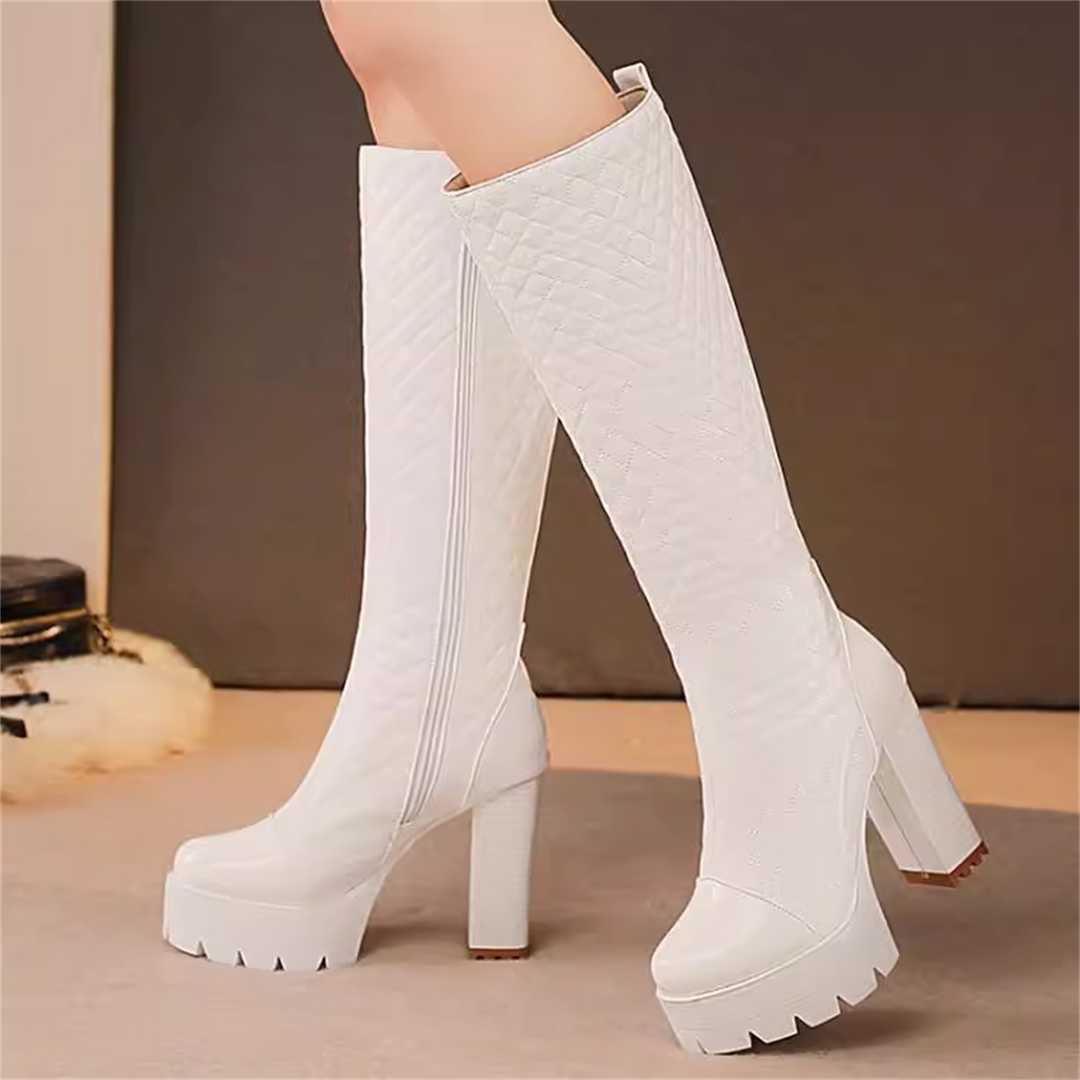 Yüksek Heeled Platform Tall Boots
