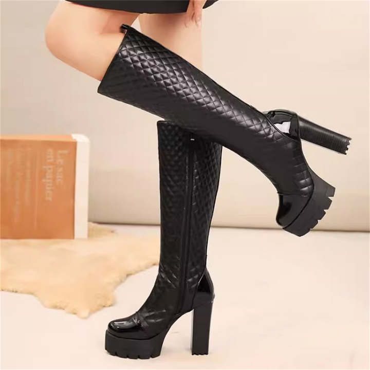 High Heeled Platform Tall Boots