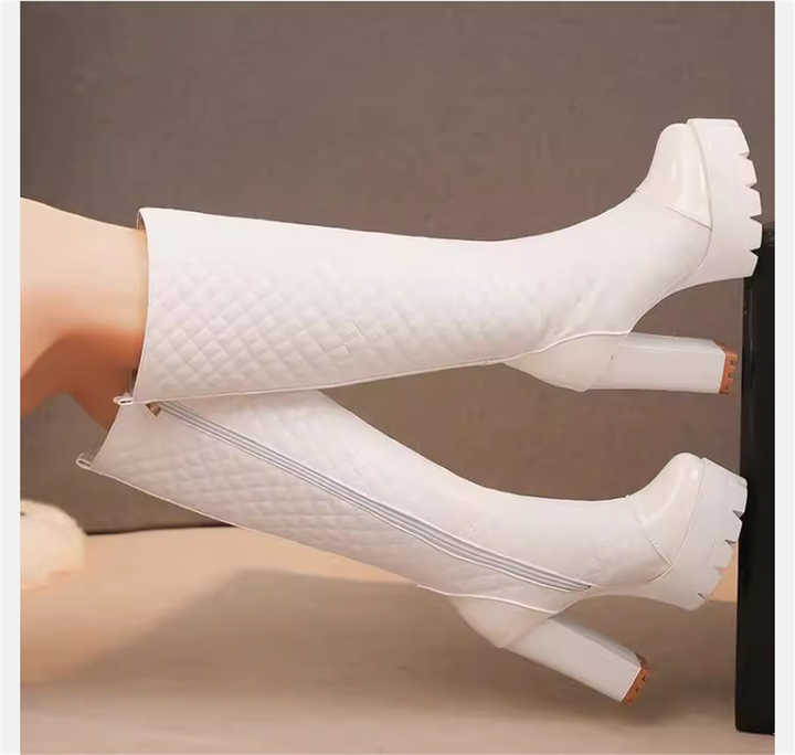 Yüksek Heeled Platform Tall Boots